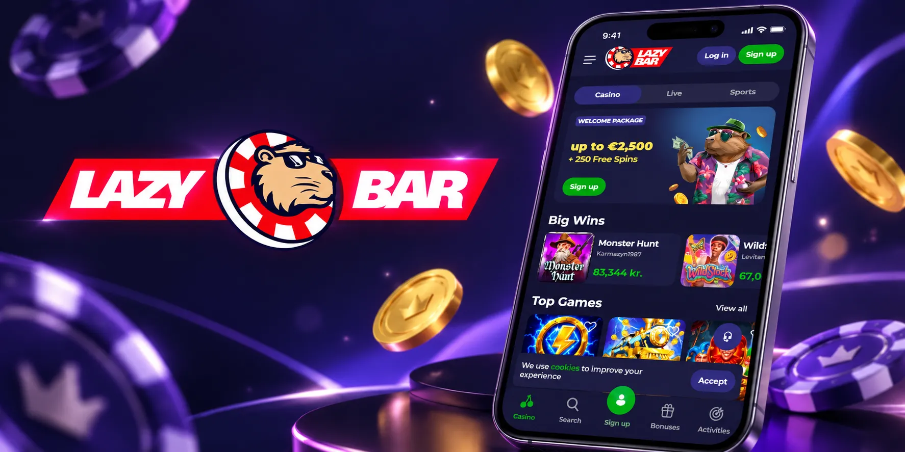 Lazybar Casino App-Screenshot